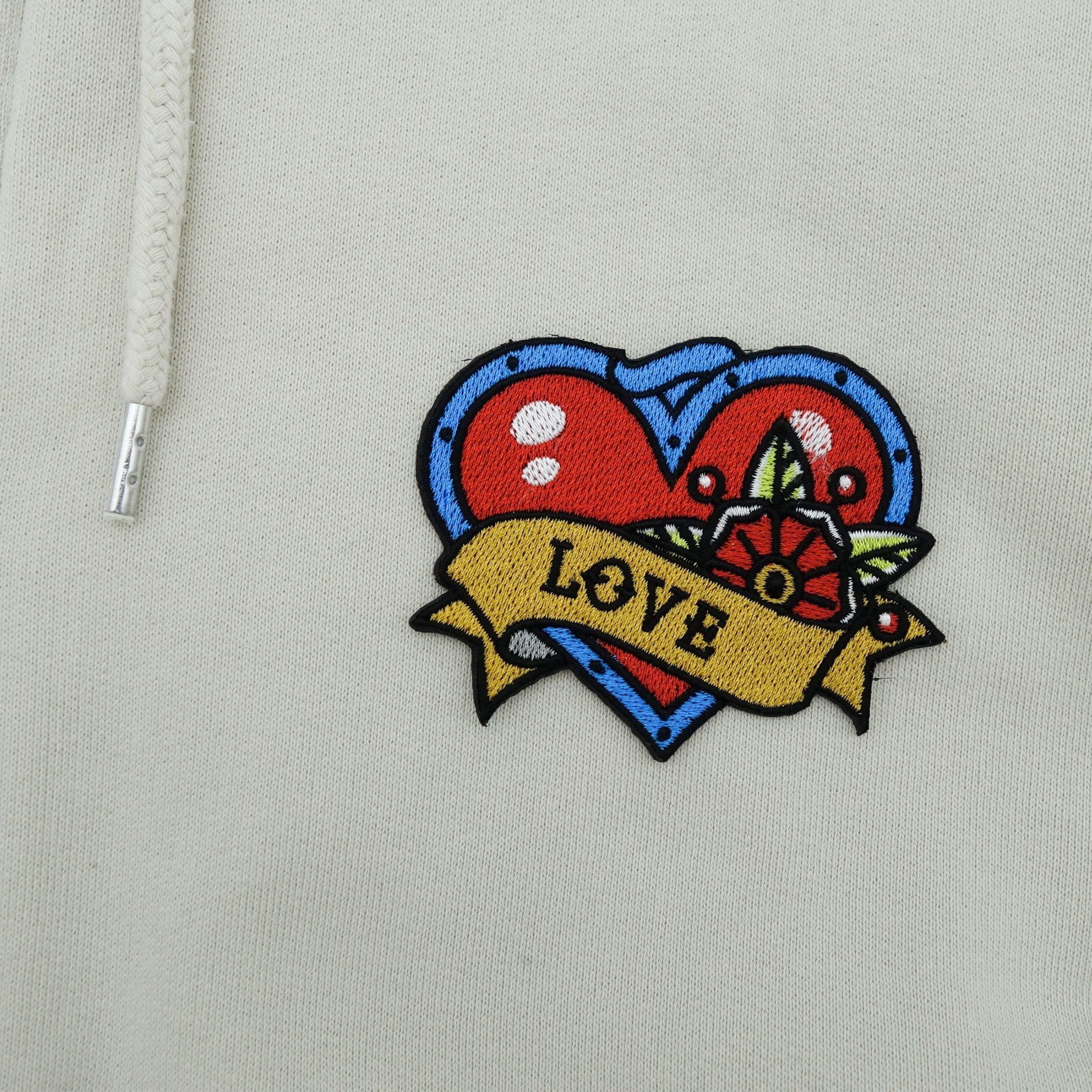 Retro Rosen-Herz Patch – Zum Aufbügeln Oder Aufnähen