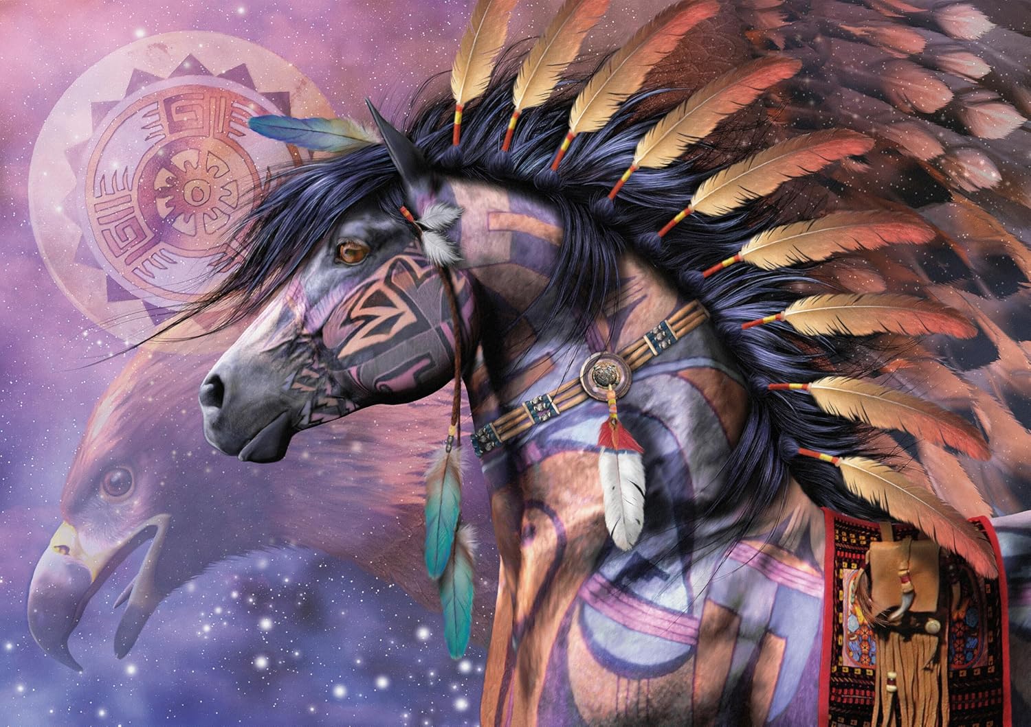 Ceaco - Shaman Puzzle - Laurie Prindle - 500 Piece Jigsaw Puzzles for Adults - Native American Art - Premium Board - Bonus Poster - 24 x 18 - USA Made