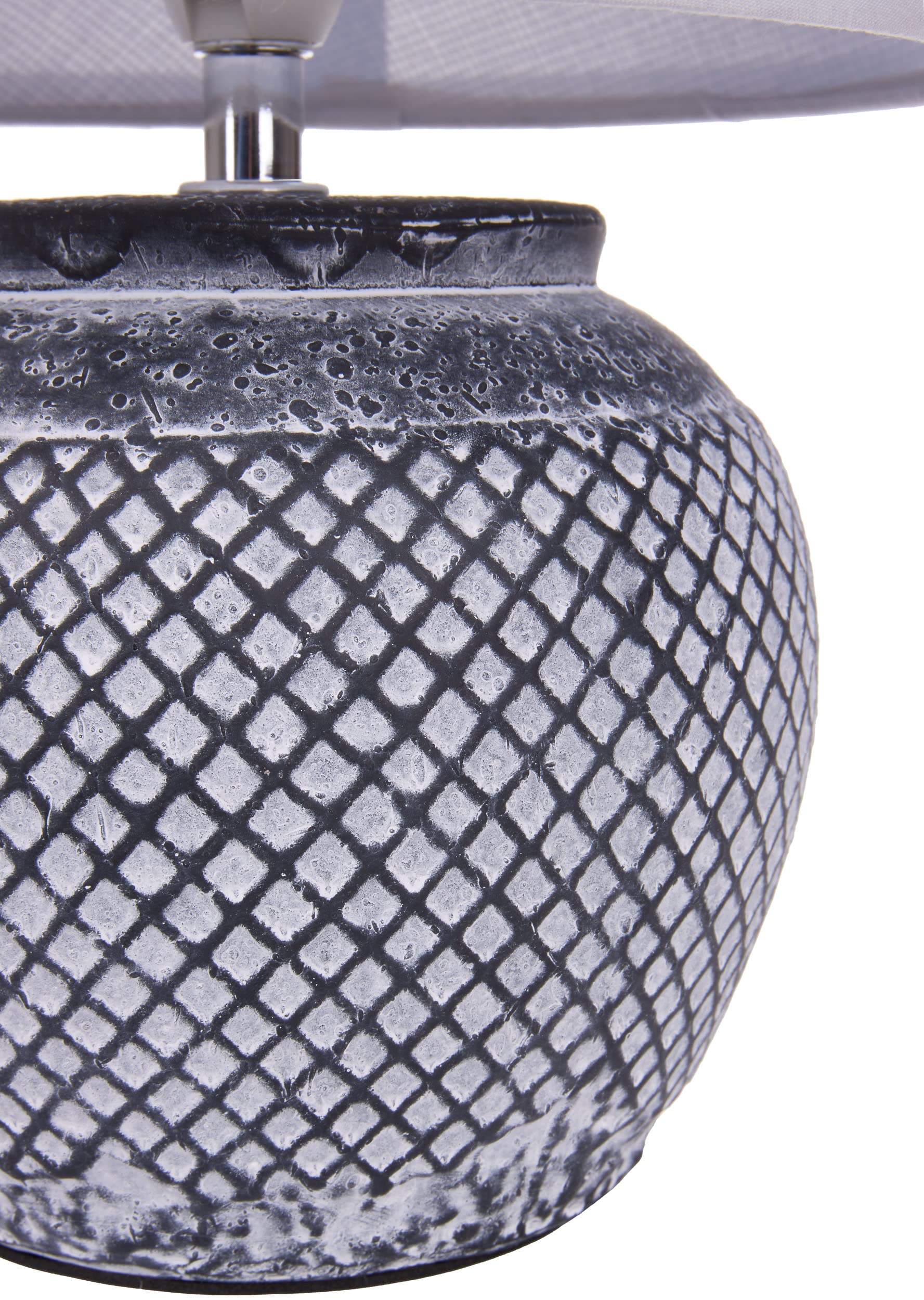 Lampada da tavolo in ceramica luce da comodino base fatta a mano bianco
