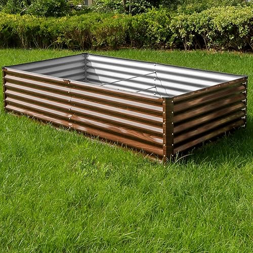 Miniatura 4 de SnugNiture Cama de Jardín Elevada Galvanizada 8x4x2 pies Cama de Plantación al Aire Libre Grande de Metal Caja de Maceta de Acero Kit para Cultivar