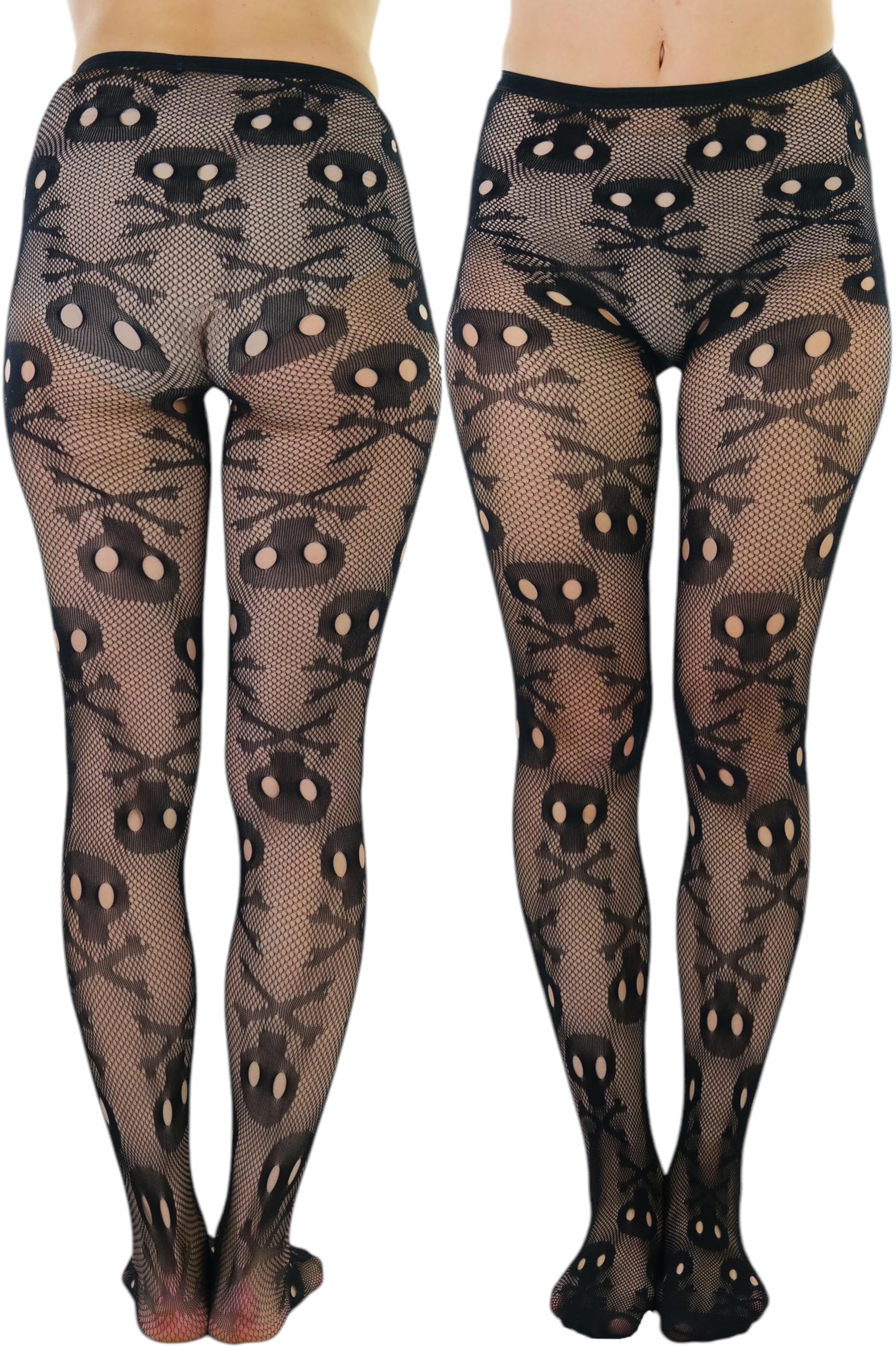 ToBeInStyle Women’s Skull Crossbones Skeleton Pirate Symbol Hosiery Tights &amp; Thigh High Stockings