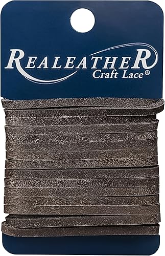 Realeather Crafts ROC04-0207 Latigo Lace, .125" por 4 yd Carded, Marrón Oscuro