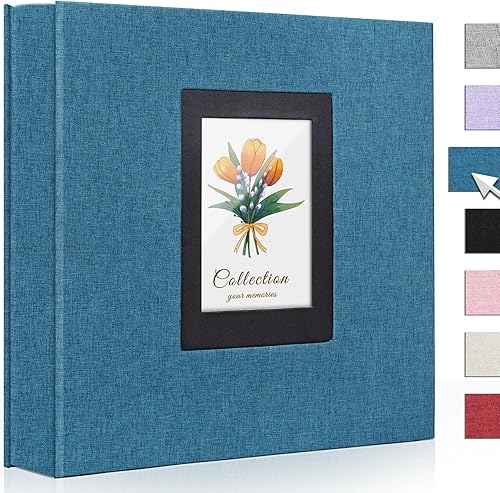 Álbum de fotos de 4 x 6 pulgadas, 600 fotos, cubierta de tela de lino, gran capacidad, libros, álbumes de boda, escuela, aniversario familiar,
