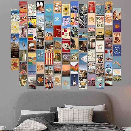 Miniatura 5 de Y2K BOO Kit de collage de pared estético hippie  100 fotos retro bohemias multicolor, impresiones semibrillantes de 4 x 6 pulgadas para decoración
