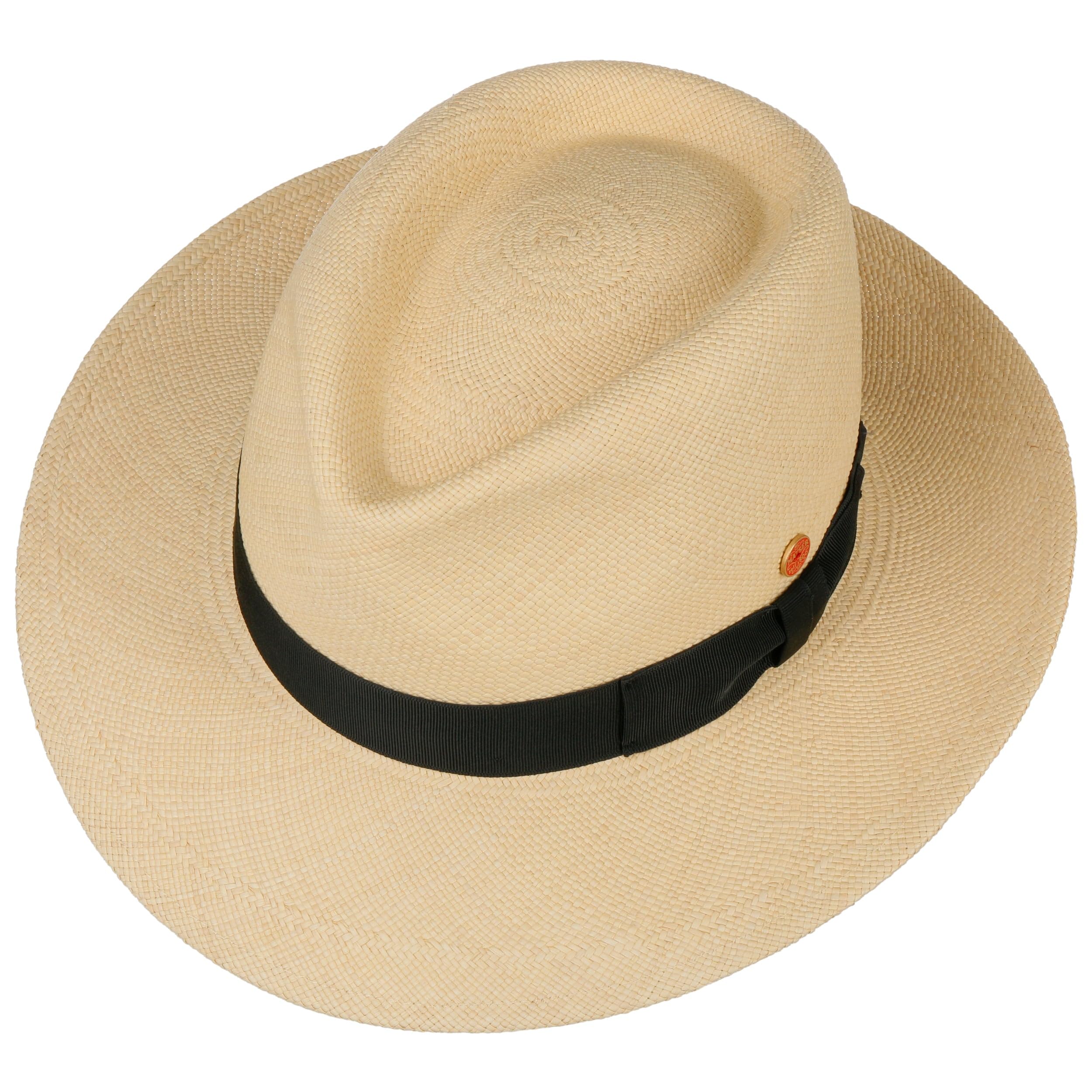Mayser Sombrero Bogart Panamá Mujer/Hombre - Made in The EU de Paja Sol Playa con Banda Grosgrain, Grosgrain Verano Primavera/Verano
