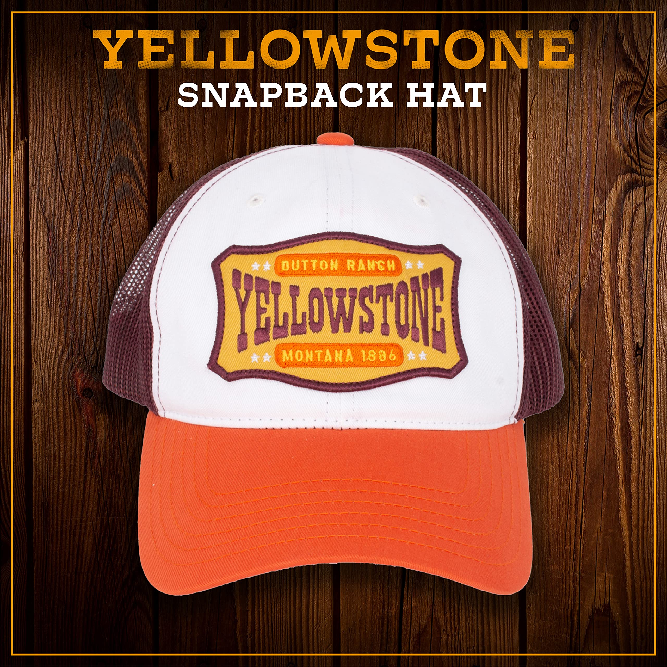 Concept One Yellowstone Trucker Hat, Mesh Adjustable Snapback Baseball Cap with Curved Brim - Gorra de béisbol Unisex Adulto
