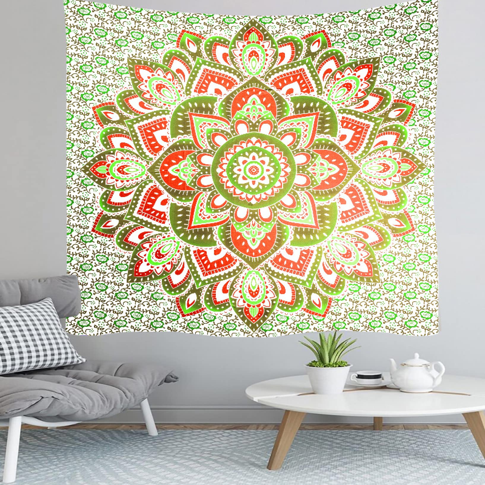 Amazon.co.jp: インド タペストリー パープル マンダラ プリント