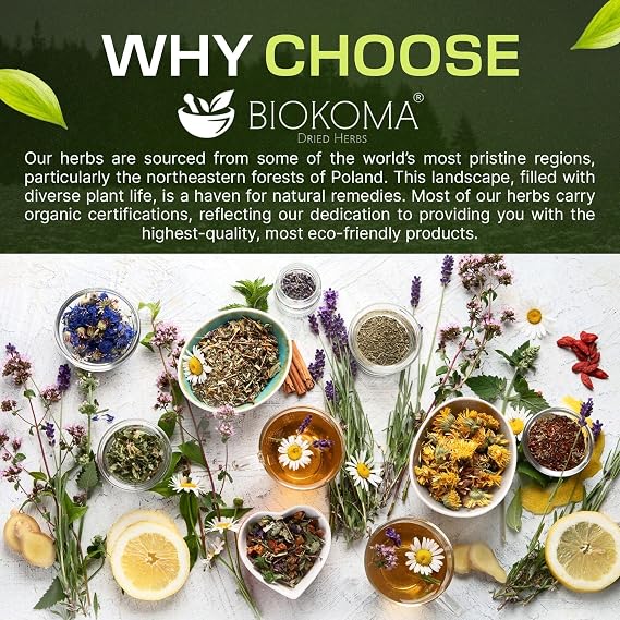 Biokoma Organic Small-Flowered Willow Dried Herb 100g (3.55oz) Epilobium Parviflorum Loose USDA Organic Herbal Tea Urinary Support Prostate Health Resealable Pouch No Additives No Preservatives Kosher