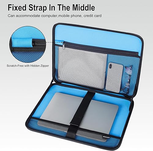 Miniatura 6 de DOMISO Funda rígida para laptop de 15.6 a 16 pulgadas, resistente al agua, a prueba de golpes, funda protectora para laptop con mango retráctil para