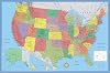 Swiftmaps 24x36 United States Classic Premier Blue Oceans 3D Wall Map Poster, Laminated Edition