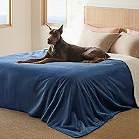 Vista 65 de Bedsure Mantas impermeables para perros pequeños – Manta de gato pequeño lavable para protección del sofá, manta de cachorro de forro polar sherpa