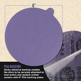 Dura-Gold 80 Grit 6 PSA Purple Film Ceramic Sanding Discs, Box of 50