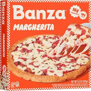 Banza Chickpea Crust Margherita Pizza - 16g Protein, Gluten-Free Frozen, Crispy & Delicious 10.9oz