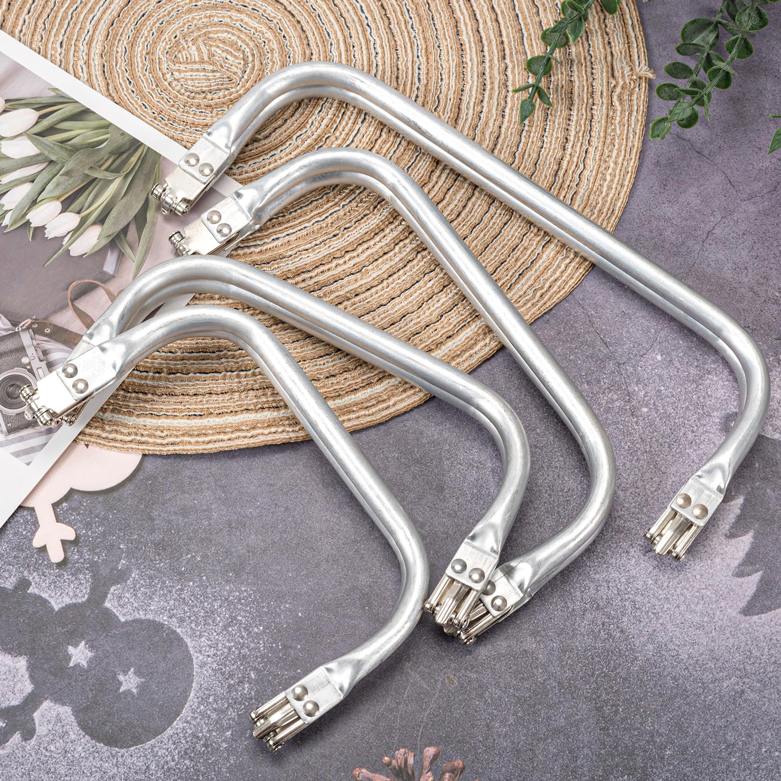 4 Stück Aluminium Taschenrahmen - Verschlüsse 16-25cm Für Häkeltaschen & Geldbörsen