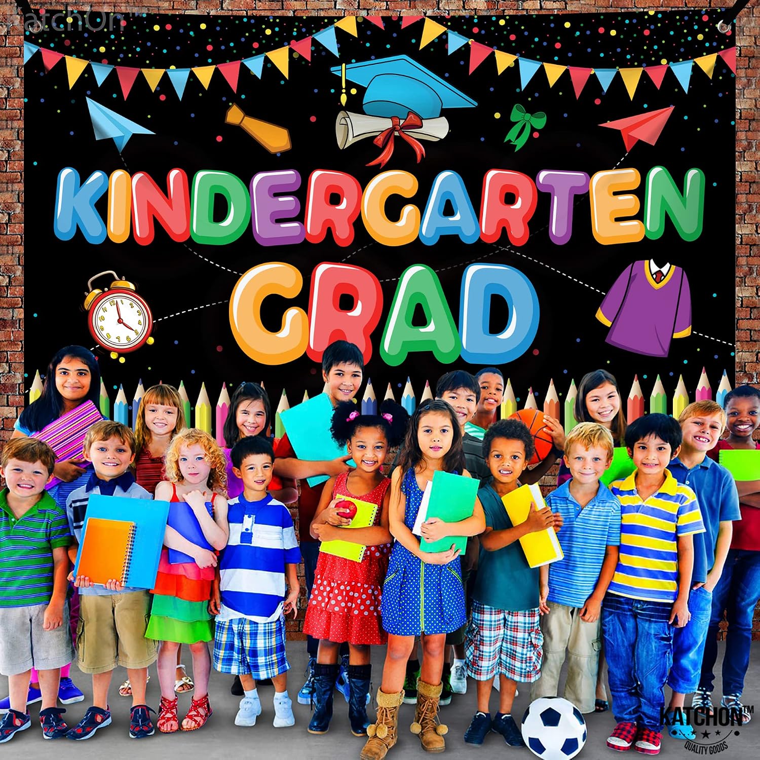 KatchOn, Kindergarten Graduation Backdrop - Large 72x44 Inch | Kindergarten Grad Banner | Kinder Grad Backdrop | Graduation decorations 2026