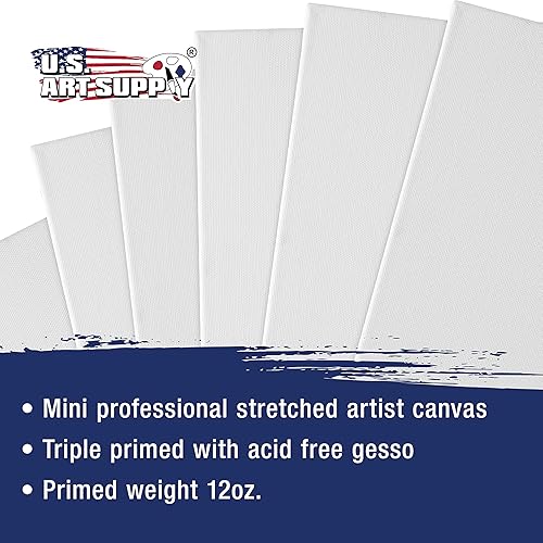 Miniatura 4 de U.S. Art Supply Mini lienzo estirado profesional imprimado de 3 x 4 pulgadas (1 paquete de 12 mini lienzos), ideal para pintar y manualidades