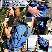 Vista 6 de Malo'o Dry Pack impermeable resistente mochila – bolsa seca enrollable (capacidad de 30 L), 30L, Azul oscuro