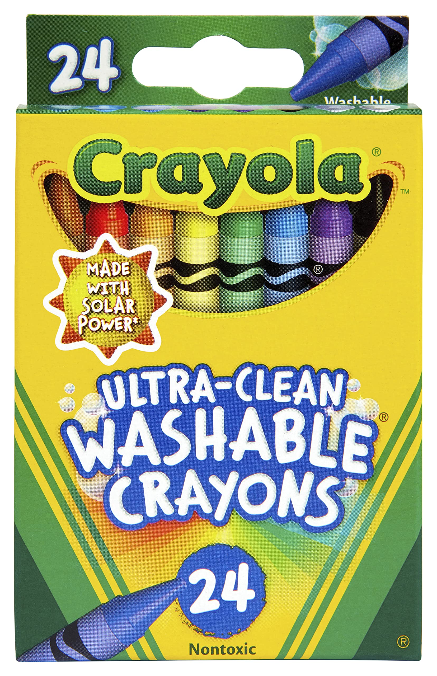 Crayola Nietoksyczna kredka nadająca się do prania, 5/16 x 9 cm, różne kolory, 24 szt