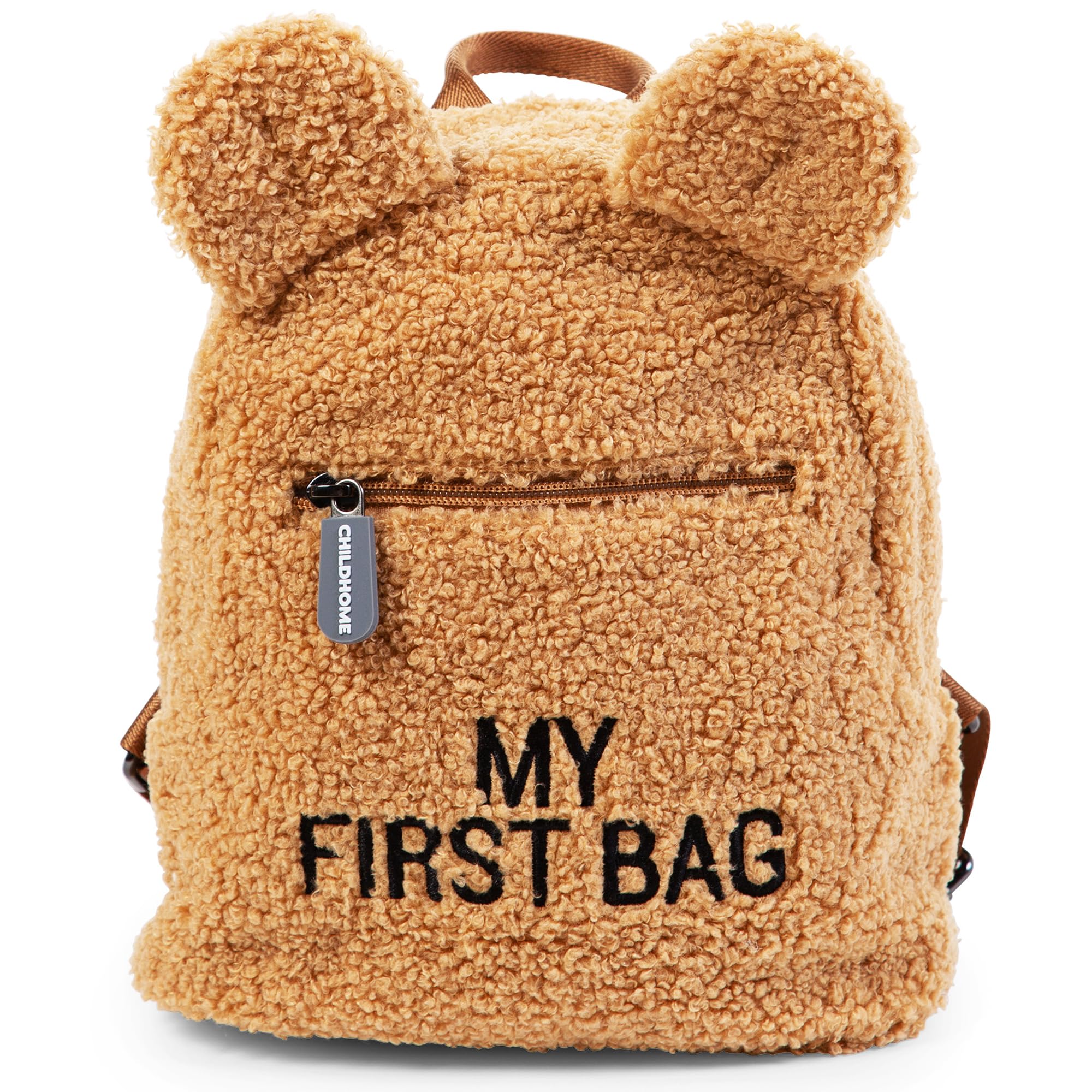 CHILDHOME Sac À Dos Enfant Bébé – Déperlant, Deux Compartiments, Boucle de Sécurité Amovible, teddy beige
