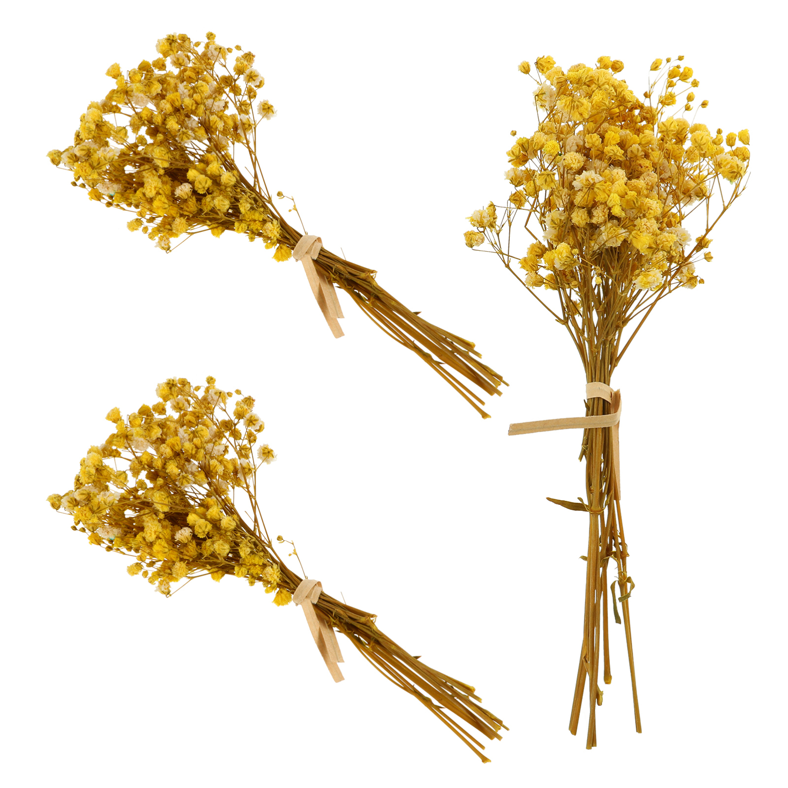 3 Ramilletes de Flores Secas de Aliento de Bebé Amarillo miniatura 7