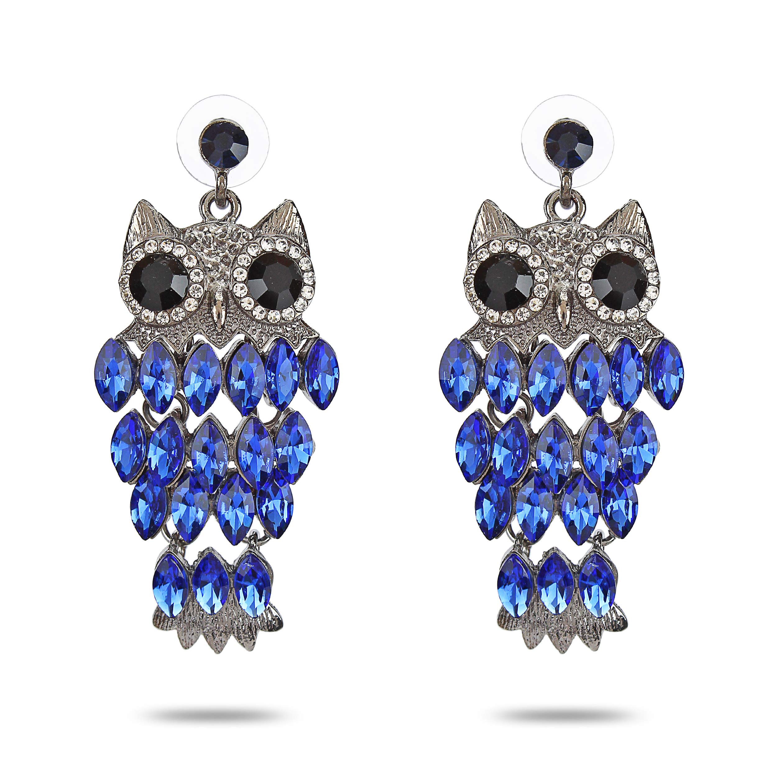YouBella Jewellery Earings Owl Shape Crystal Earrings for Girls and Women (ROYAL BLUE) (B082Z3D9YL) Amazon Price History, Amazon Price Tracker