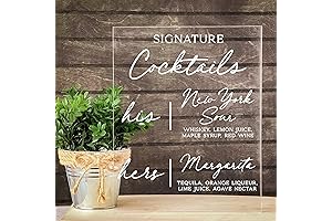 His and Hers Signature Drink Sign - Custom Cocktail Menu for Weddings with Modern Design