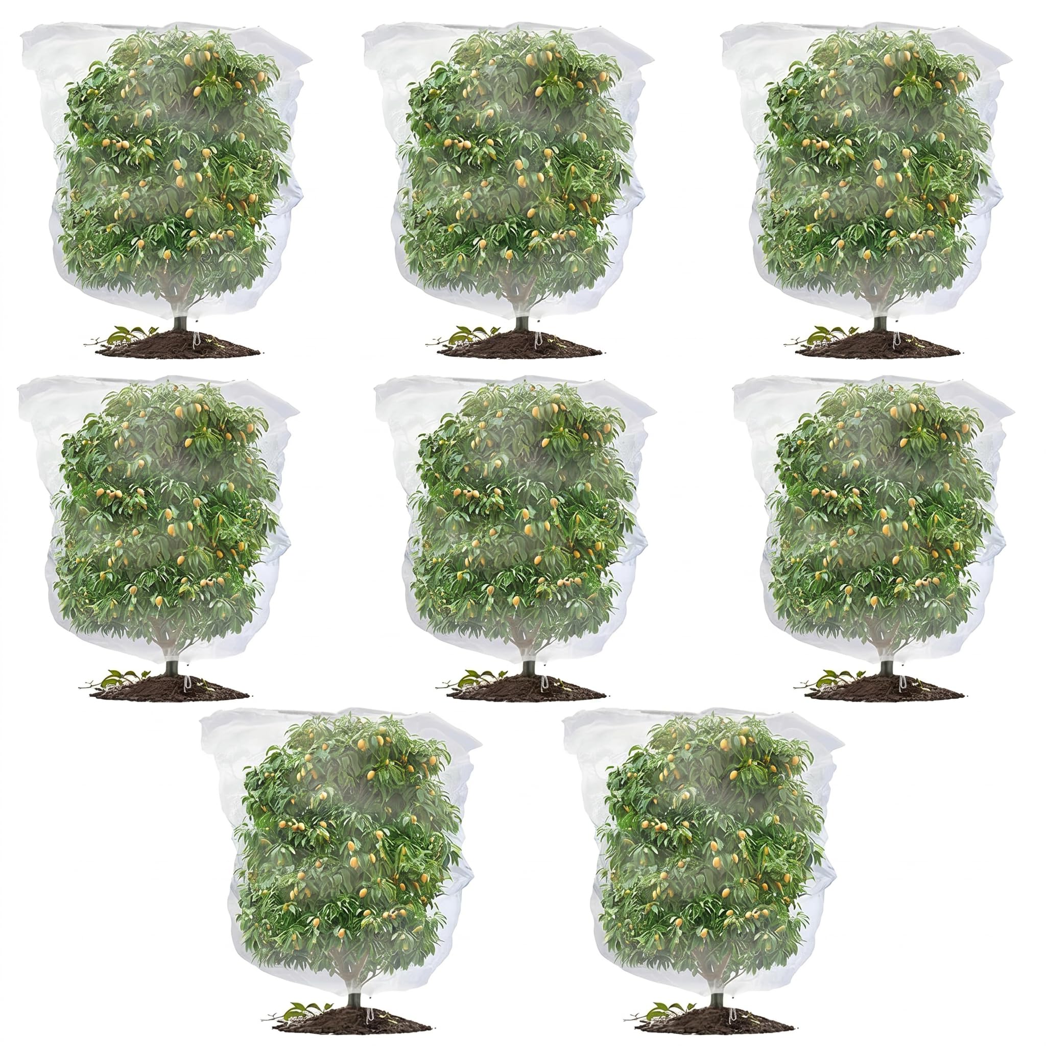8PCS Fruit Tree Netting Bird Protection, Bird Netting for Garden, Fruit Trees Cover Frame Bags with Drawstring for Small Bush Vegetables Strawberry Net (100 * 150cm)
