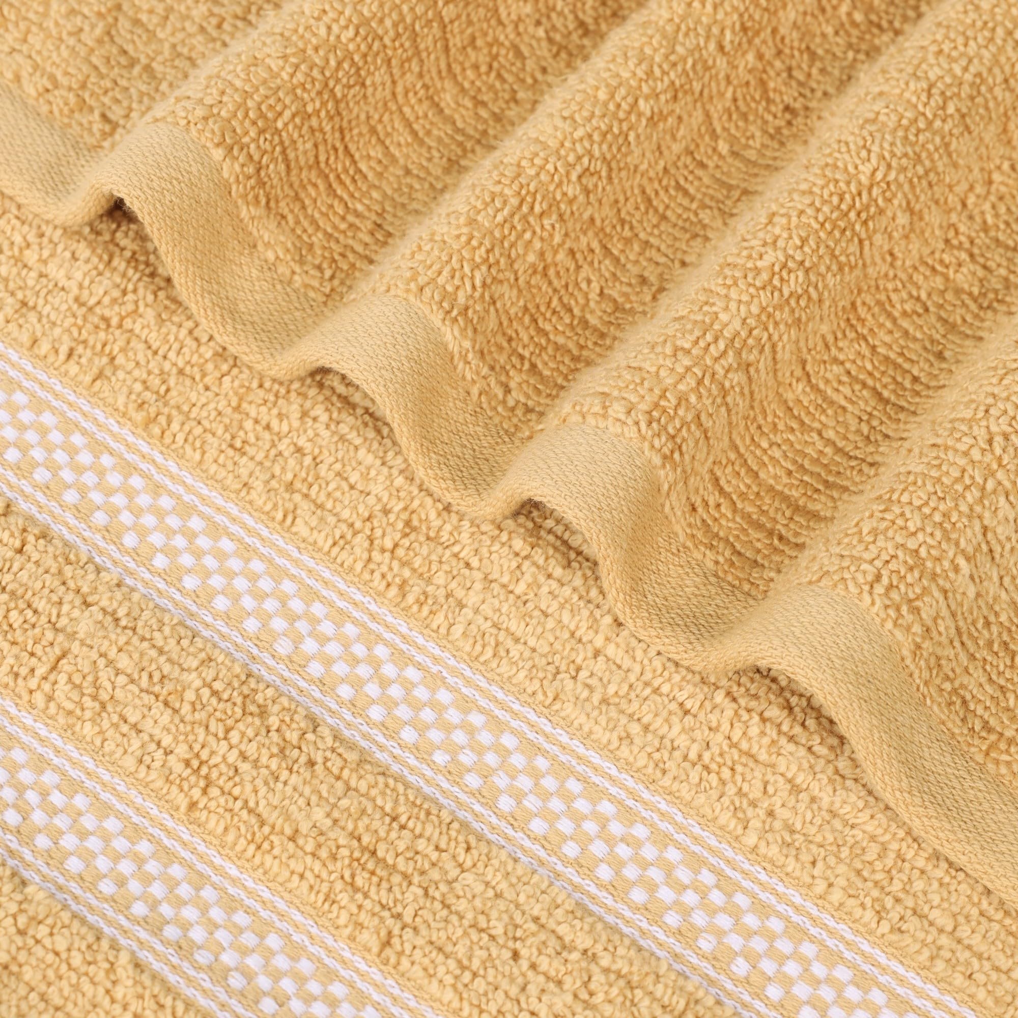 Superior Set di asciugamani in cotone, Zero Twist, geometrici a costine, piccoli asciugamani, morbidi e assorbenti, essenziali per la casa, spa, salone, hotel, cucina, lusso ad asciugatura rapida, set