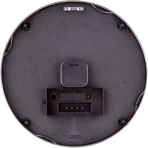 Bulova Manager Wall Clock C4810 | 14 Brushed Aluminum Industrial Frame with Digital Date & Temperature Display | Silent Sweep Quartz Movement | Battery Operated | Office & Home Decor