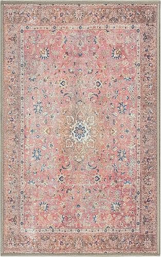 Miniatura 3 de GLN Rugs Traditional Collection - Alfombra de felpilla lavable a máquina, tradicional lavable, antideslizante, alfombra de felpilla de pelo bajo,