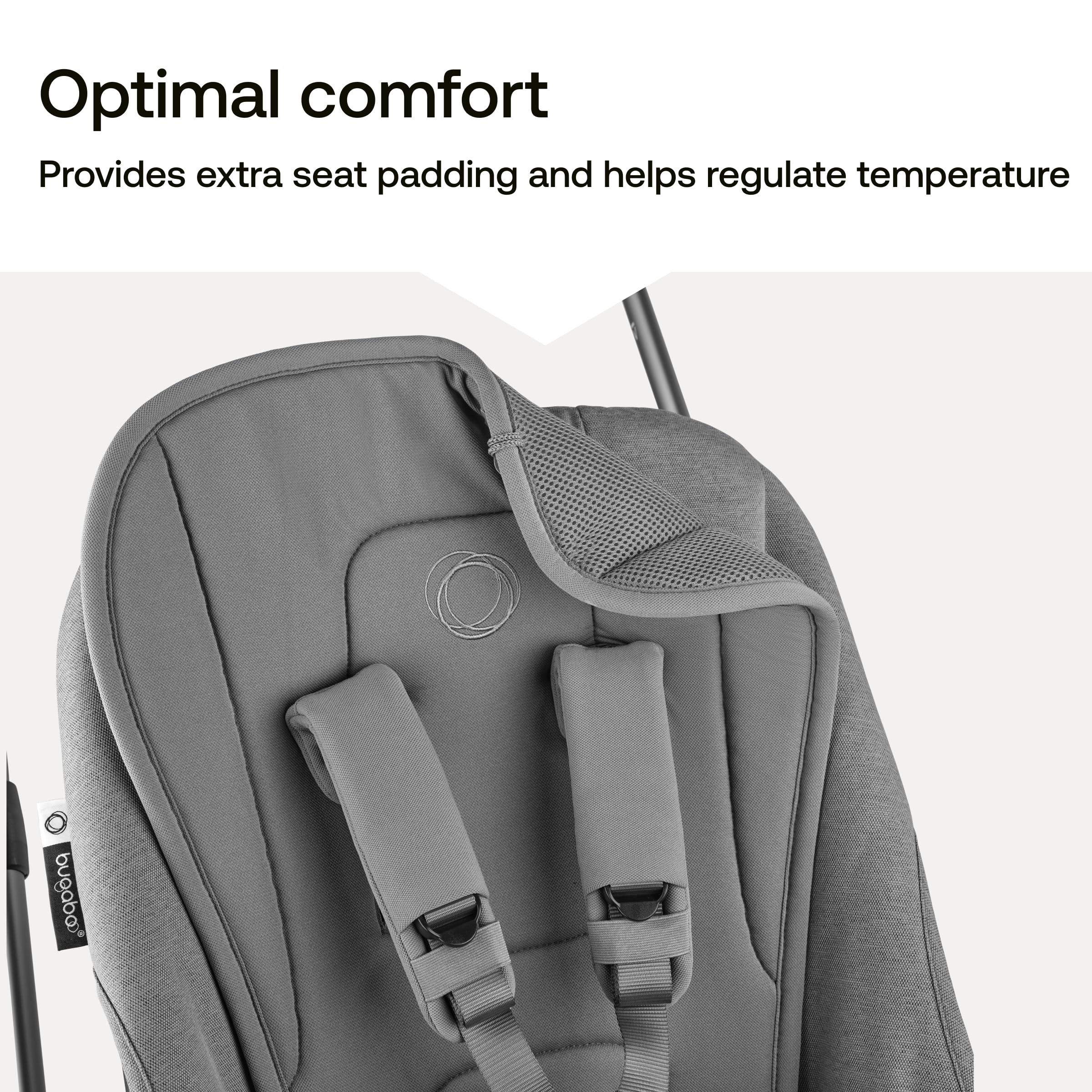 Bugaboo Dual Comfort Seat Liner Reversible Stroller Liner - Moon Grey