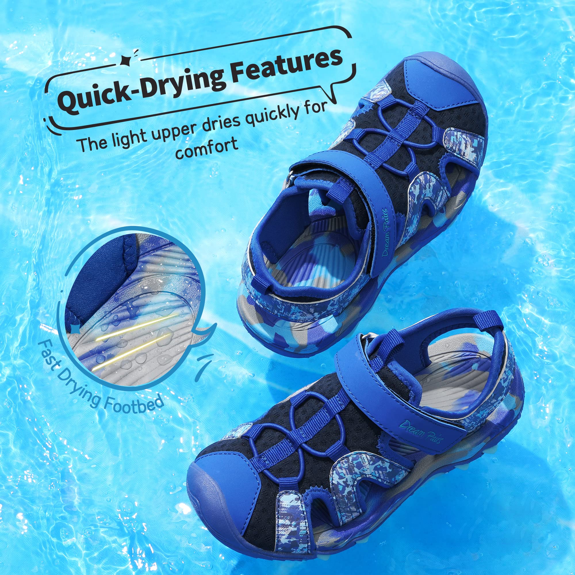 DREAM PAIRS Sandalias Deportivas de Verano para Niños y Niñas, Ideales para Actividades al Aire Libre, para Pequeños y Grandes.