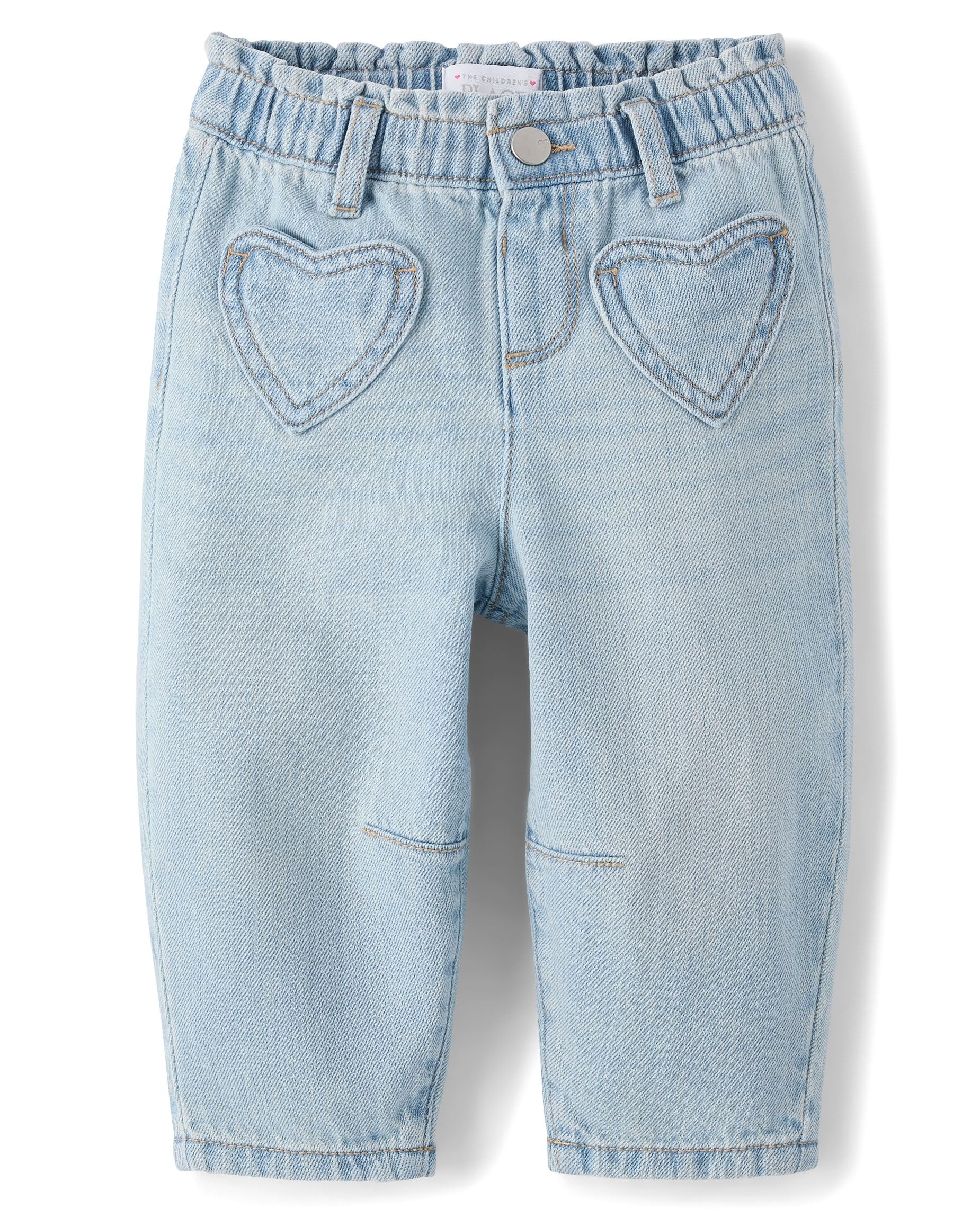 The Children's Place Baby Girls' and Toddler Barrel Leg Jeans