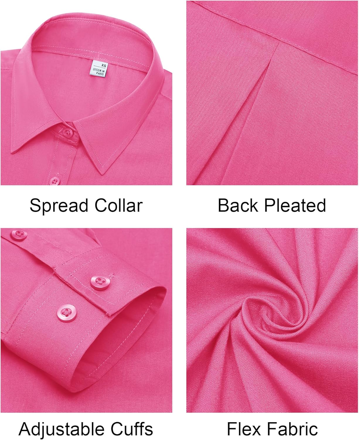 Button Down Shirts for Women Classic Fit Dress Shirt Work Business Casual Long Sleeve Blouse Tops - Image 5