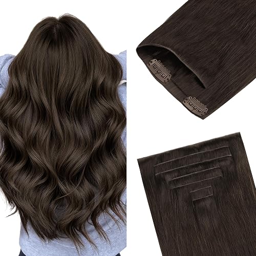 GOO GOO Invisi Edge Clip in Hair Extensions Real Human Hair 7Pcs 18In 130g