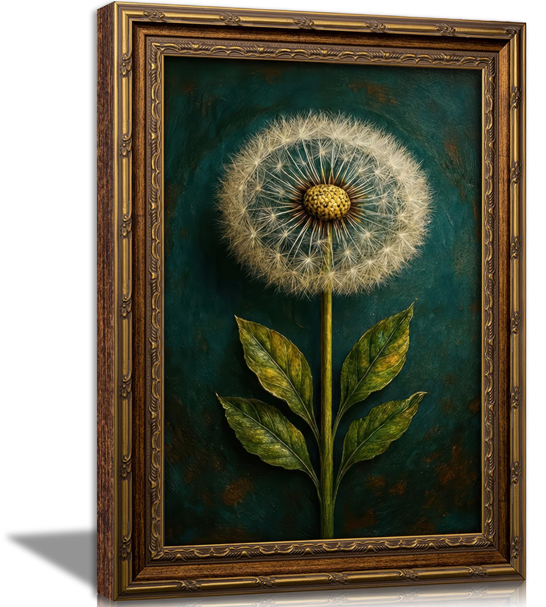 Vintage gold framed Floral Vine wall art Retro Beige Botanical Painting Canvas Prints Elegant Antique Flower French Leaf Wall Decor for Farmhouse Bedroom Living Room Home Decration 16x24in — view 14