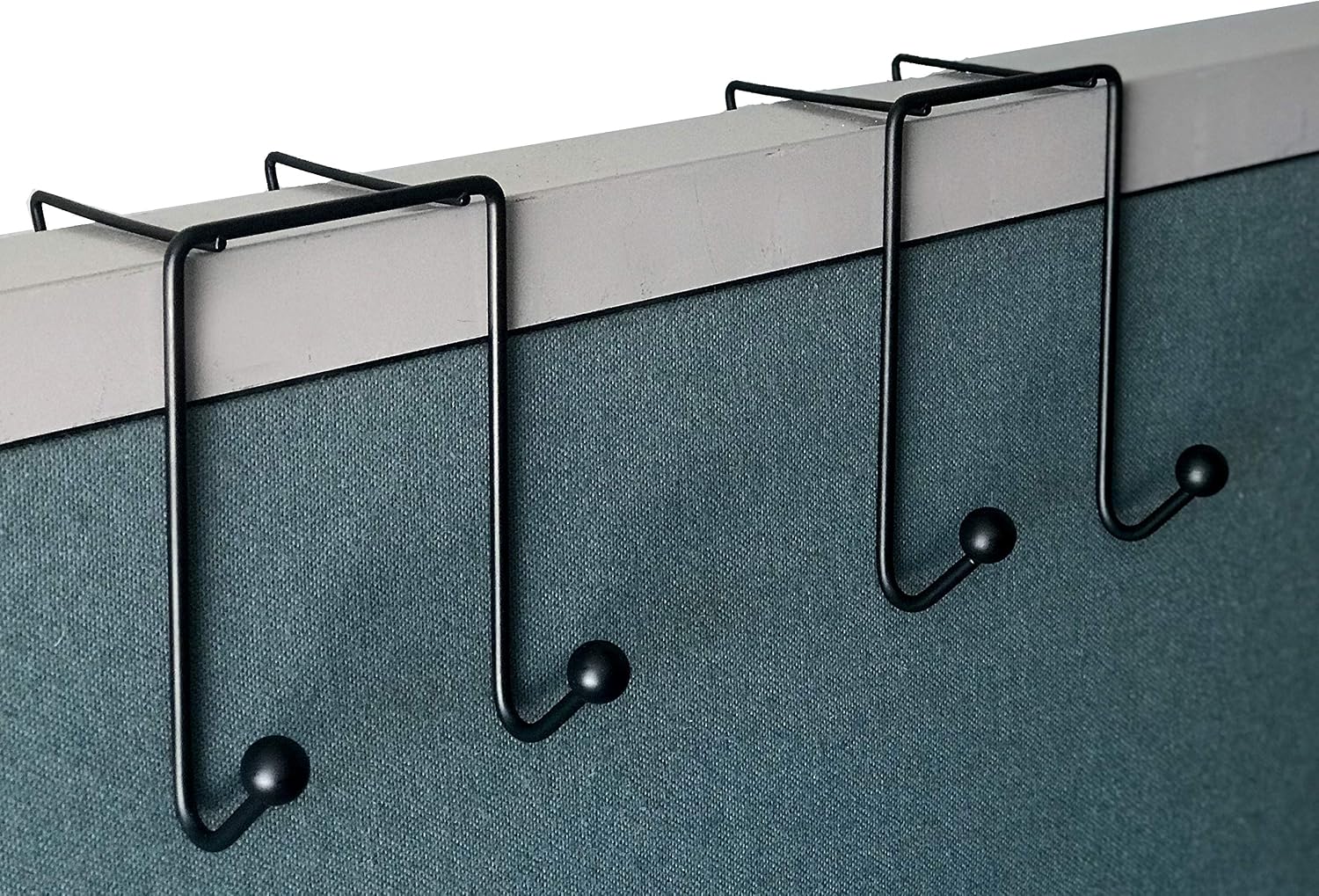 Tetra-Teknica CWH-02-2P 3 Inch Space Addition Wire Double Hook for Partition Wall Cubicle Panel, Color Black, 2 per Pack