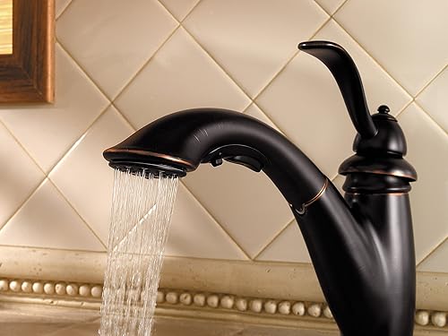 Miniatura 3 de Pfister LG5327YY Marielle Grifo de cocina extraíble con 1 manija en bronce toscano, modelo de eficiencia hídrica