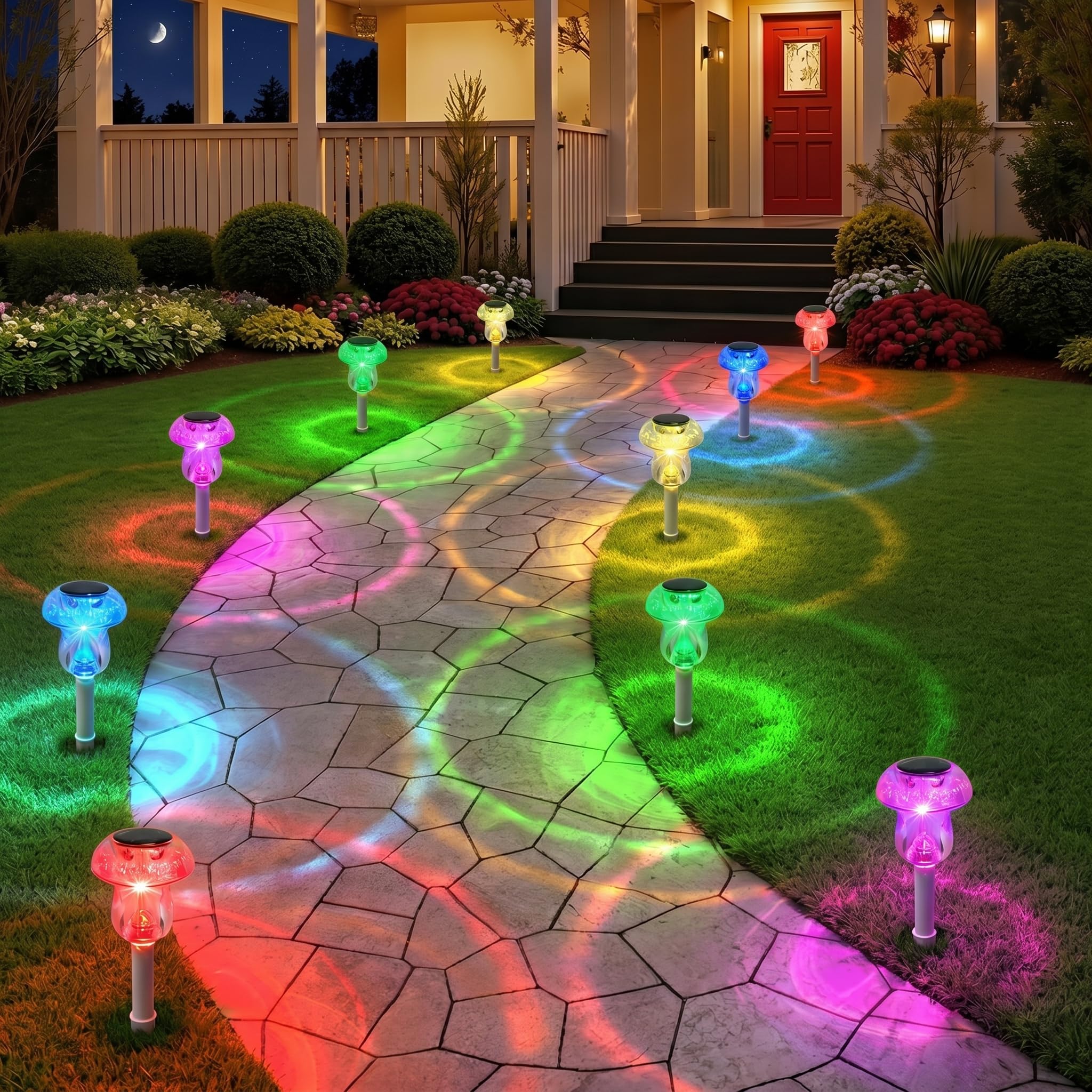 Luci solari per esterni, 16 pezzi, luci a fungo per esterni, impermeabili, luci a LED a energia solare per giardino, cortile, paesaggio, sentiero, prato, passerella, vialetto, vialetto