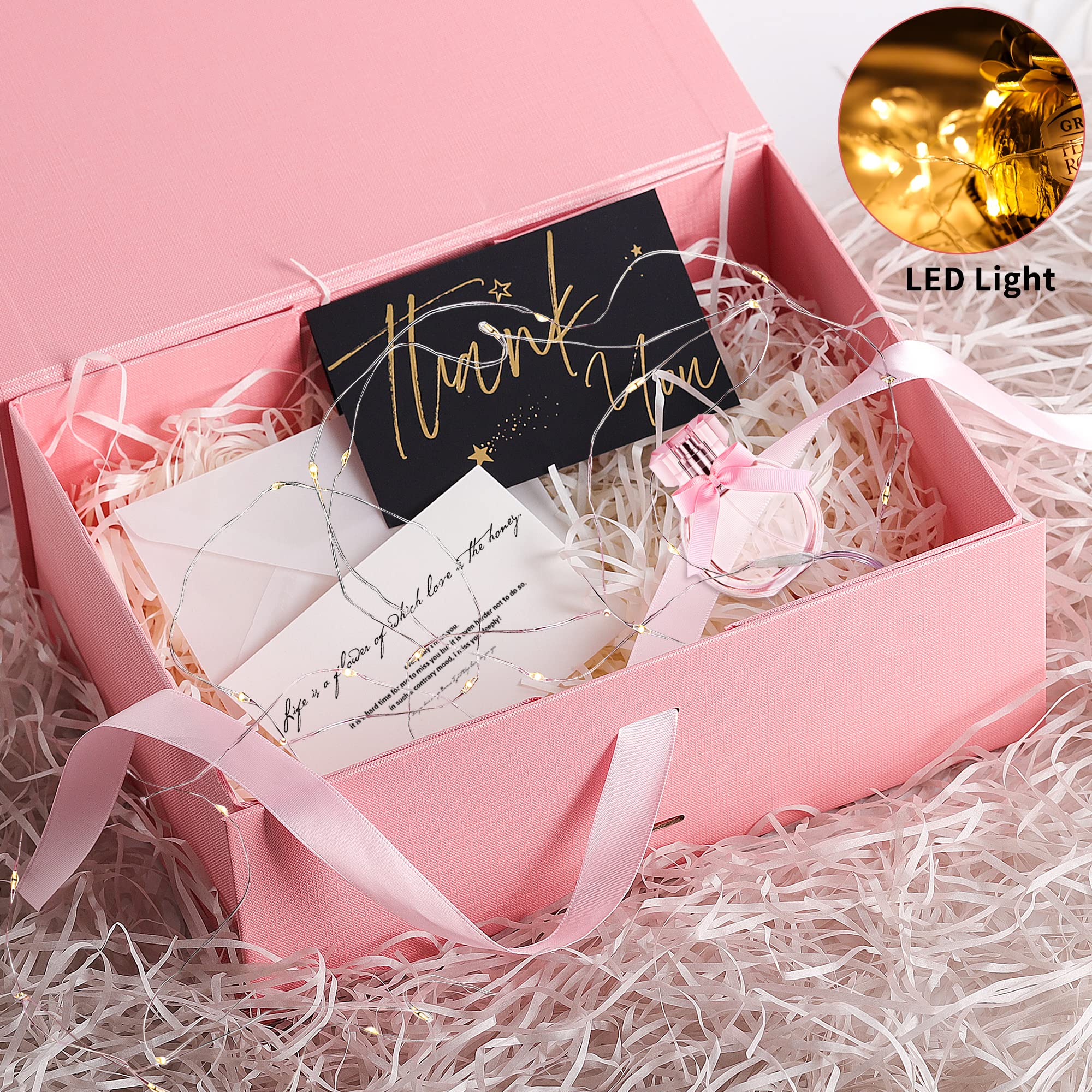 Amazon.com: Pink Luxury Magnetic Gift Box Kit - 11×8×4 Inch Bright