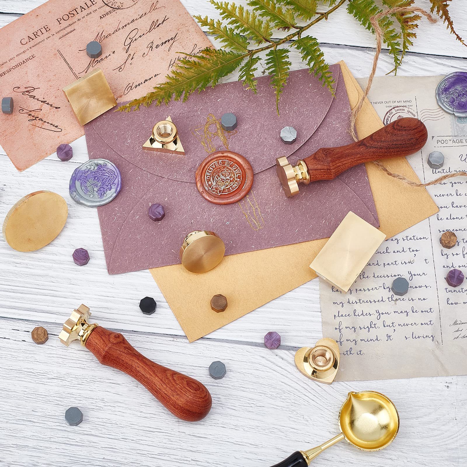 Tampon Cire Champignon CRASPIRE - Tampon De Cire Ovale Champignon - Sceau Laiton Et Bois Pour Invitations Et Lettres Sceau Lettre Invitation