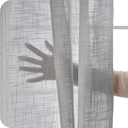 DRAPELLA Gardine KATANIA 150x300cm - Halbtransparente Vorhänge Für Wohnzimmer & Schlafzimmer