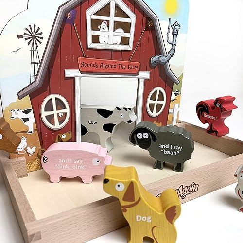 Miniatura 2 de BeginAgain Sounds Around The Farm Story Box - Juego de madera de reconocimiento de animales, 2 y más