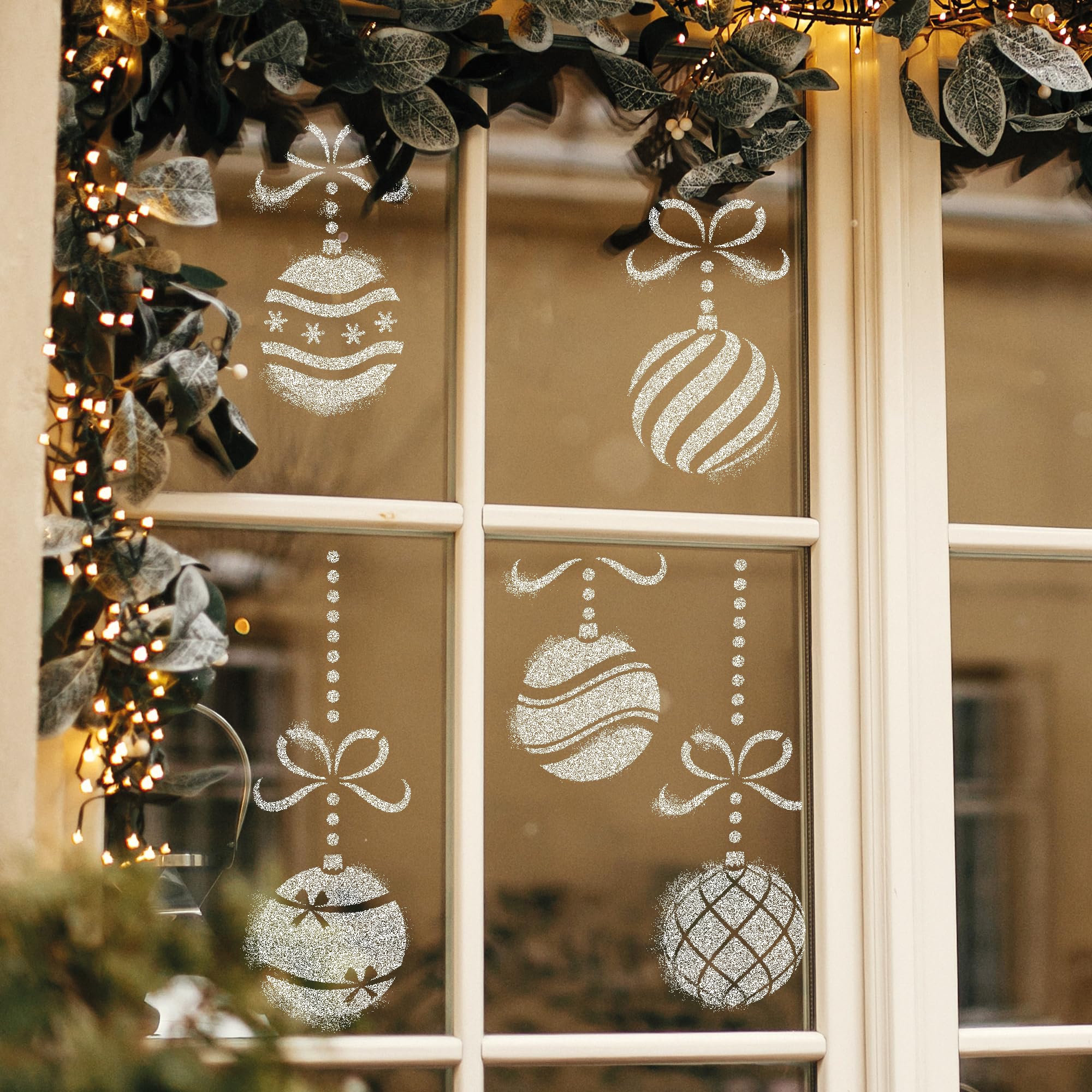 NAKLEO Christmas Artificial Snow Window Decoration Reusable Plastic Stencil - 30x42cm / 11.8