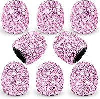 Vista 9 de 8 tapas de válvula de vástago de neumático con diamantes de cristal, a prueba de polvo, tapas universales para válvulas de neumáticos para Negro