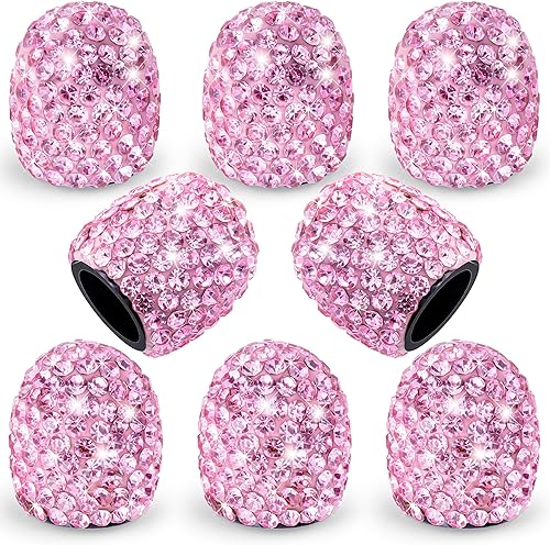 Vista 15 de 4 tapas de válvula de vástago de neumático con diamantes de cristal brillante, a prueba de polvo, tapas universales para válvulas de neumáticos