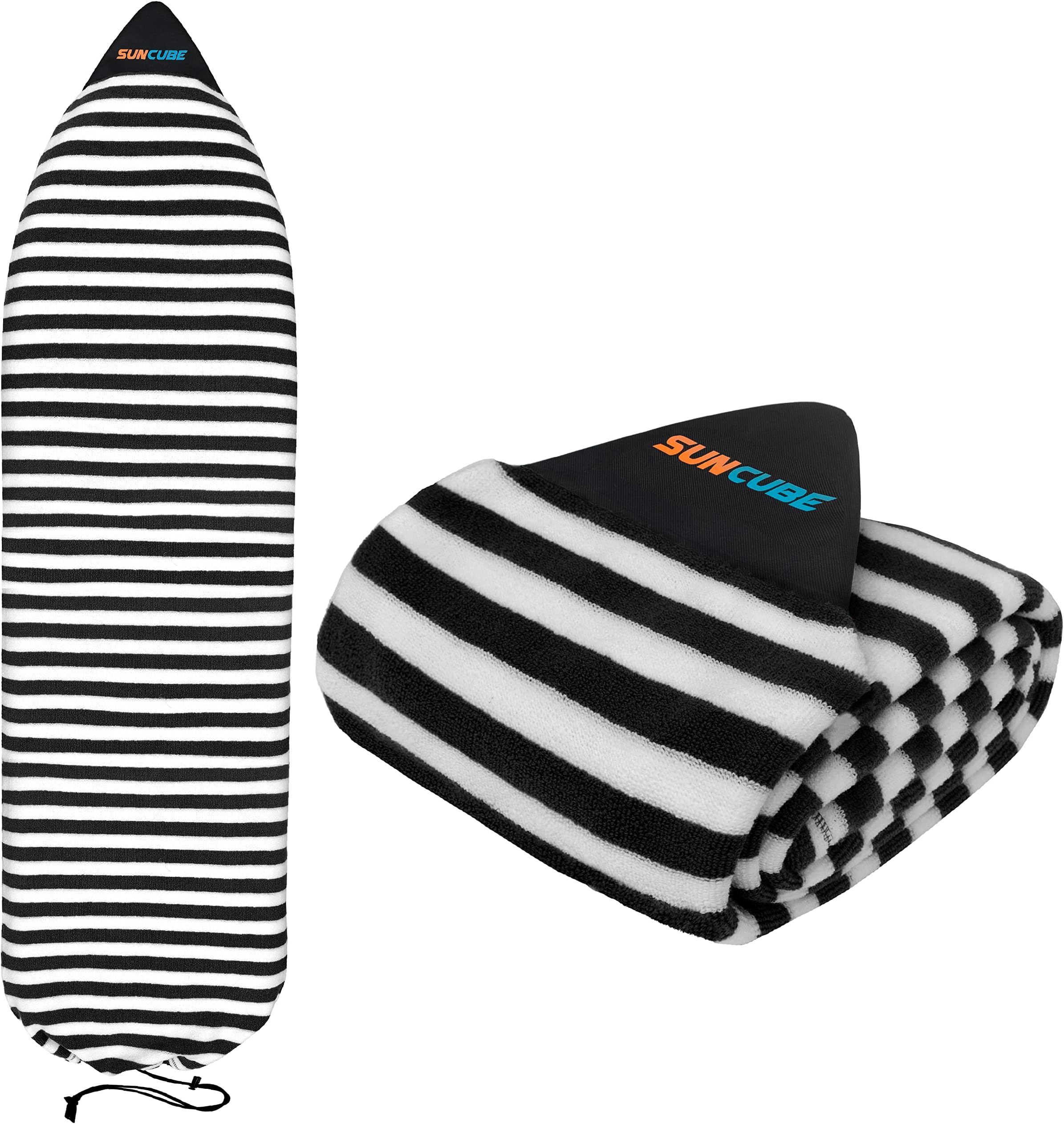 SUN CUBE Surfboard Sock Cover, Protective Surf Bag for Surfing Board, Light Stretchy Surfbag Sock Sleeve for Longboard, Hybrid, Shortboard