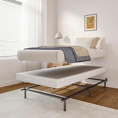 Bed Frame 7 Inch Metal Heavy Duty Base for Box Spring 9-Leg Support Non-Slip Noise-Free Easy Assembly Black