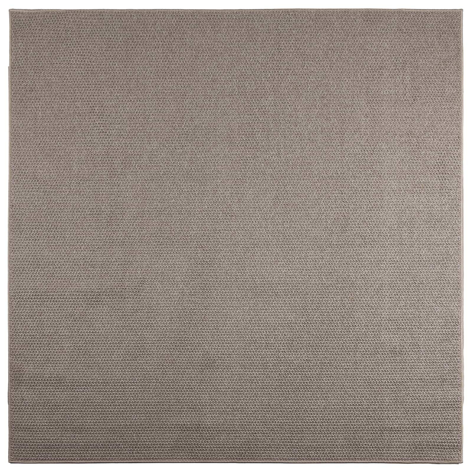 Tapis de surface carré LUGO taupe 240x240 cm fini les glissades au salon