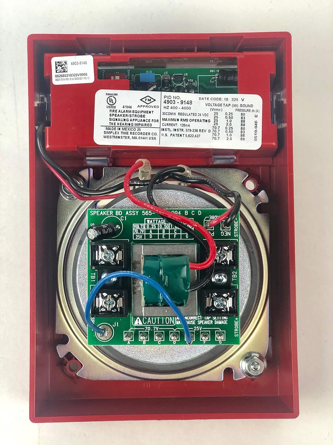 SIMPLEX 4903-9148 - Speaker Strobe 30CD Horizontal, Red